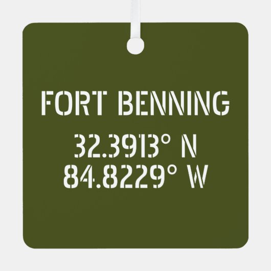 Fort Benning Breitengrad Keepsake Ornament Aus Metall (Vorderseite)