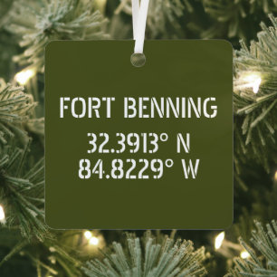Fort Benning Breitengrad Keepsake Ornament Aus Metall