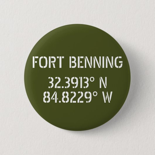 Fort Benning Latitude Longitude Button (Vorderseite)
