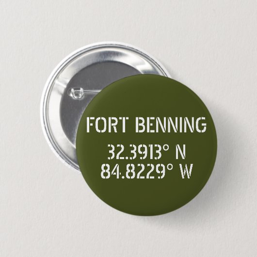 Fort Benning Latitude Longitude Button (Vorne & Hinten)