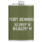 Fort Benning Latitude Longitude Flachmann (Vorderseite)