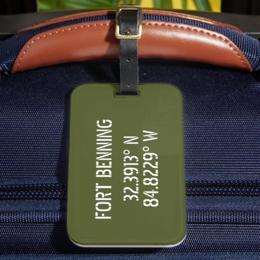 Fort Benning Latitude Longitude Gepäckanhänger (Vorderseite Insitu 2)
