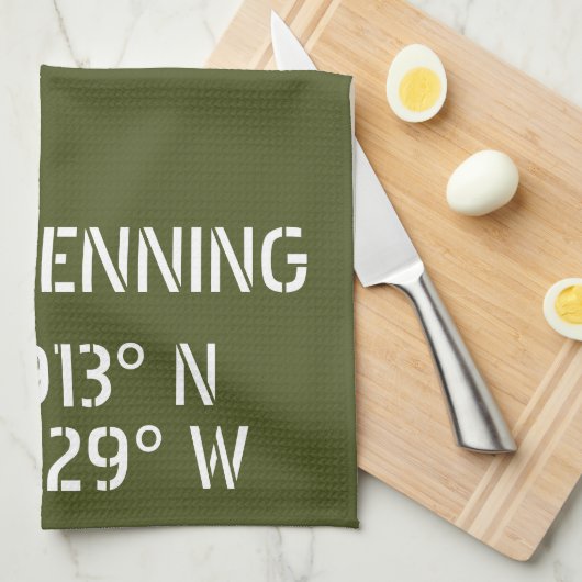 Fort Benning Latitude Longitude Geschirrtuch (Viertel Falte)