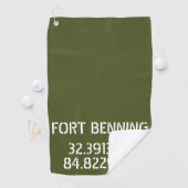 Fort Benning Latitude Longitude Golfhandtuch (Insitu)