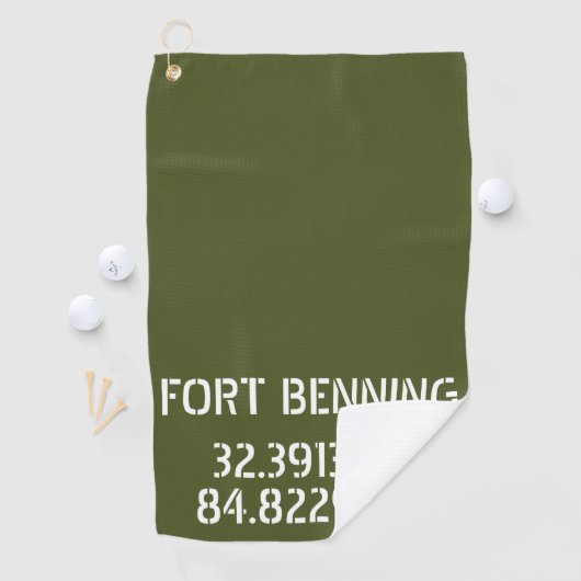 Fort Benning Latitude Longitude Golfhandtuch (Insitu)
