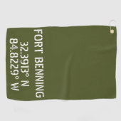 Fort Benning Latitude Longitude Golfhandtuch (Horizontal)