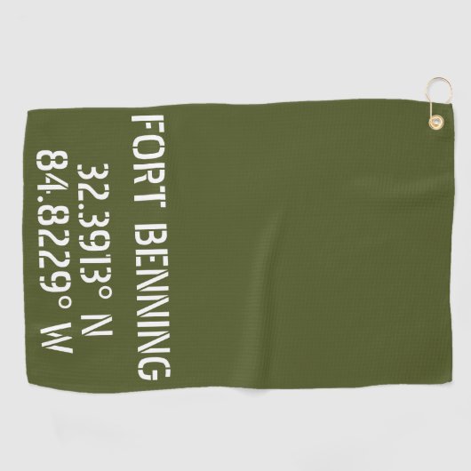 Fort Benning Latitude Longitude Golfhandtuch (Horizontal)