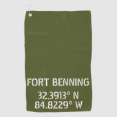 Fort Benning Latitude Longitude Golfhandtuch (Vorderseite)