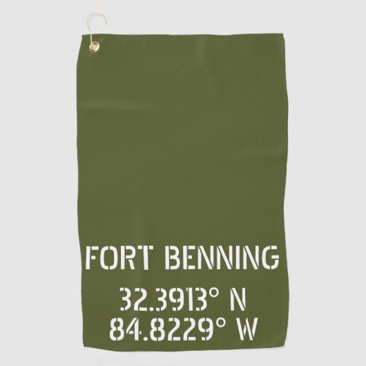 Fort Benning Latitude Longitude Golfhandtuch (Vorderseite)