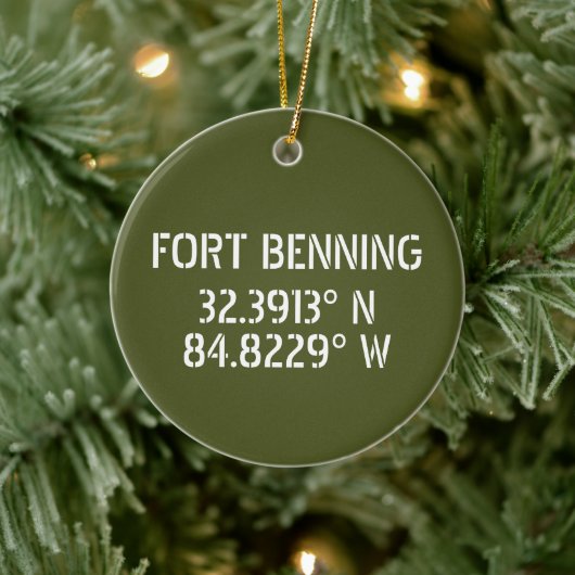 Fort Benning Latitude Longitude Personalisiert Keramik Ornament (Baum)