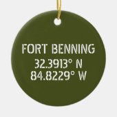 Fort Benning Latitude Longitude Personalisiert Keramik Ornament (Vorne)