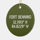 Fort Benning Latitude Longitude Personalisiert Keramik Ornament (Links)