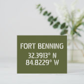 Fort Benning Latitude Longitude Postcard Postkarte (Stehend Vorderseite)