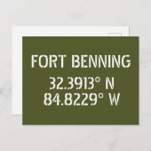 Fort Benning Latitude Longitude Postcard Postkarte (Vorne/Hinten)