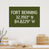 Fort Benning Latitude Longitude Poster (Küche)