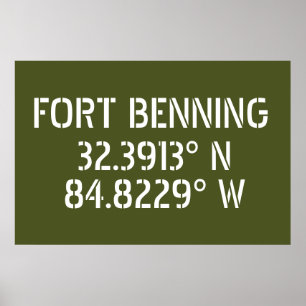Fort Benning Latitude Longitude Poster