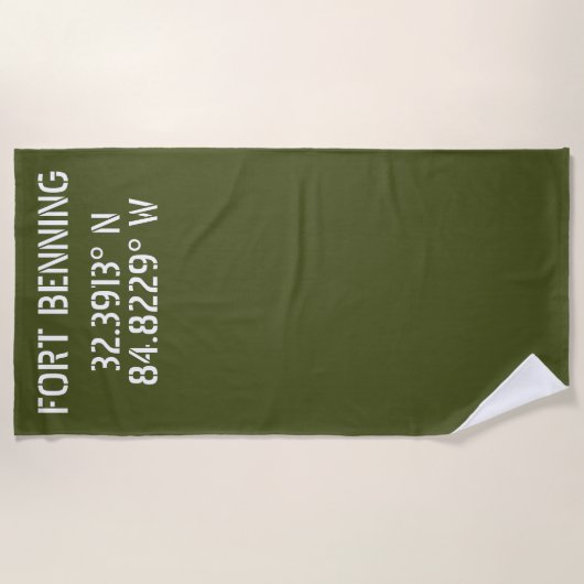 Fort Benning Latitude Longitude Strandtuch (Vorderseite)