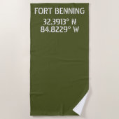 Fort Benning Latitude Longitude Strandtuch (Vorderseite)