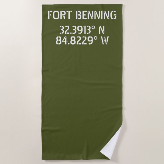 Fort Benning Latitude Longitude Strandtuch (Vorderseite)