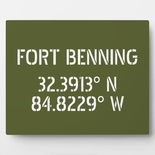 Fort Benning Latitude Longitude Tabletop Fotoplatte (Vorderseite)