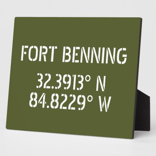 Fort Benning Latitude Longitude Tabletop Fotoplatte (Seite)