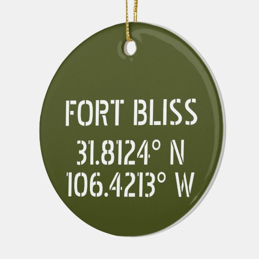 Fort Bliss Latitude Longitude Personalisiert Keramik Ornament (Links)
