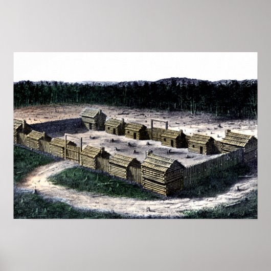 Fort Boonesborough Kentucky Historic Fort Diagramm Poster (Vorne)