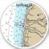 Fort Bragg California Chart Aufkleber (Vorderseite)