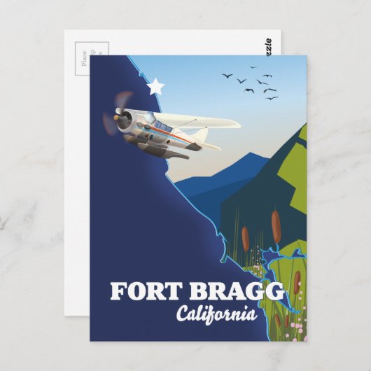 Fort Bragg California Karte (Vorne/Hinten)