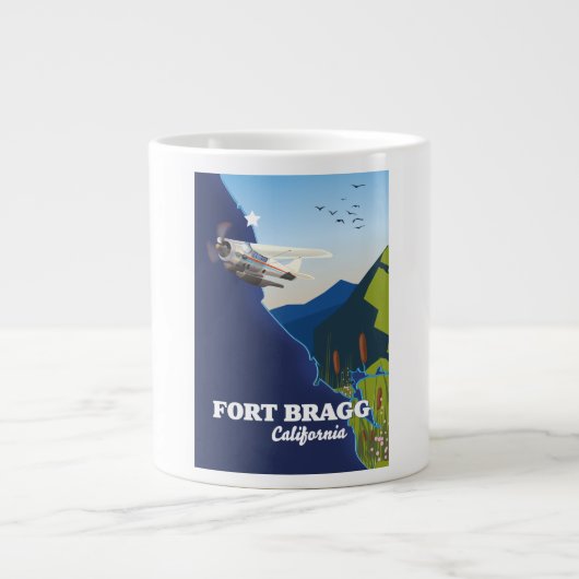 Fort Bragg California Karte Jumbo-Tasse (Vorderseite)