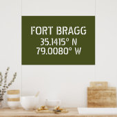 Fort Bragg Längengrad Breitengrad Poster (Küche)