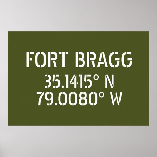 Fort Bragg Längengrad Breitengrad Poster (Vorne)