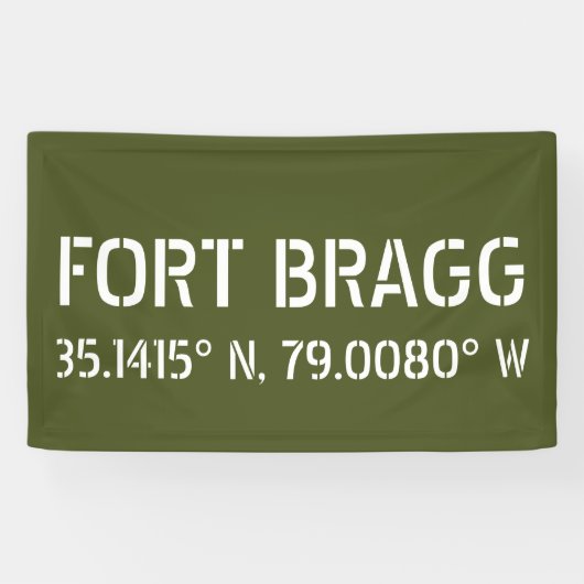 Fort Bragg Latitude Länge Banner (Horizontal)