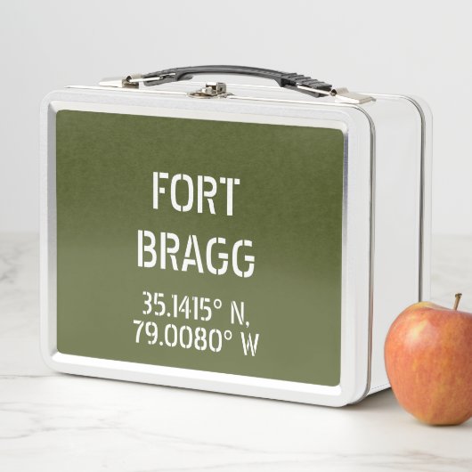 Fort Bragg Latitude Länge Metall Brotdose (Beispiel)