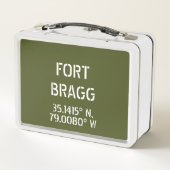 Fort Bragg Latitude Länge Metall Brotdose (Rückseite)
