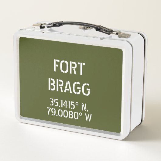 Fort Bragg Latitude Länge Metall Brotdose (Rückseite)