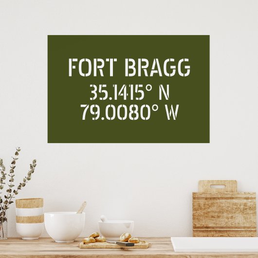 Fort Bragg Latitude Länge Poster (Küche)