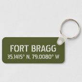 Fort Bragg Latitude Länge Schlüsselanhänger (Vorderseite)