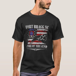 Fort Bragg NC Home Of The 82nd Airborne US Flag Ve T-Shirt
