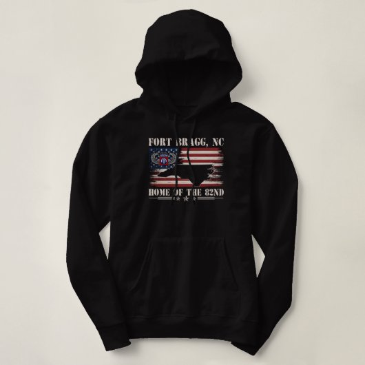 Fort Bragg NC Zuhause des 82. Im Flugzeug  Hoodie (Design vorne)