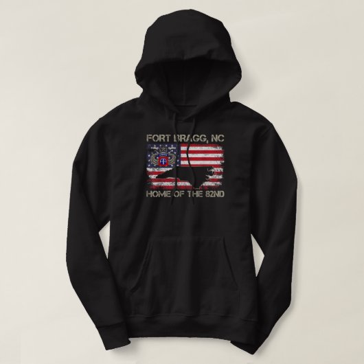Fort Bragg NC Zuhause des 82. Im Flugzeug T-Shirt Hoodie (Design vorne)