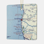 Fort Bragg Retro Map Keramikornament (Links)
