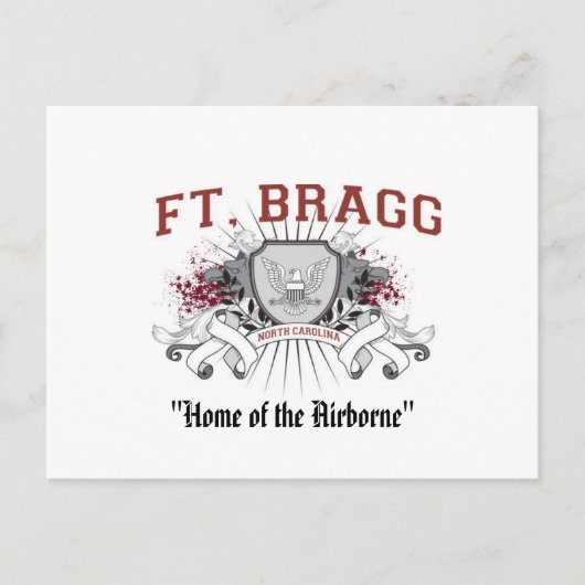 Fort Bragg "Zuhause der Im Flugzeug" Postkarte (Vorderseite)