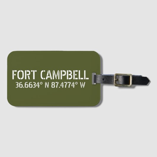 Fort Campbell Latitude Länge Gepäckanhänger (Vorderseite (Horizontal))