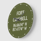Fort Campbell Latitude Länge Große Wanduhr (Winkel)