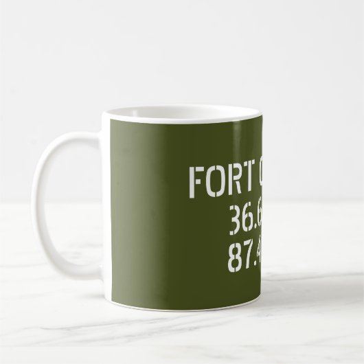 Fort Campbell Latitude Länge Kaffeetasse (Links)
