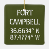 Fort Campbell Latitude Länge Keramikornament (Rückseite)