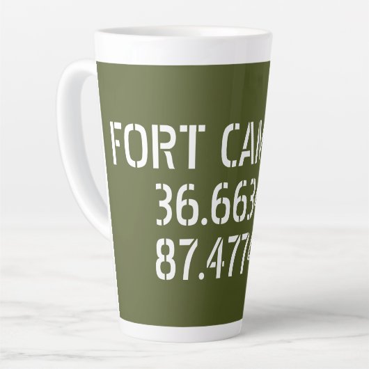 Fort Campbell Latitude Länge Milchtasse (Linke Ecke)