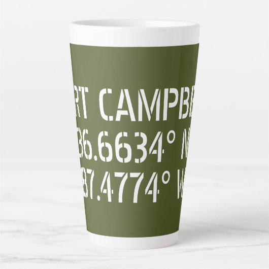 Fort Campbell Latitude Länge Milchtasse (Vorderseite)