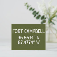 Fort Campbell Latitude Länge Postkarte